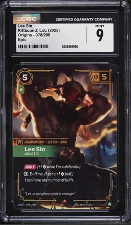 2025 Riftbound League Of Legends LoL Origins Lee Sin #78 CGC 9 MINT
