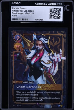 2026 Riftbound League Of Legends LoL Spiritforged Renata Glasc #201 CGC AUTH