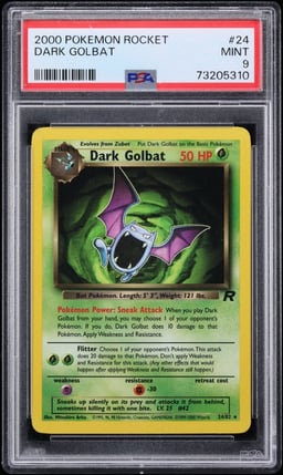 2000 Pokemon Team Rocket Dark Golbat #24 PSA 9 MINT