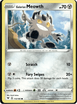 2020 Galarian Meowth #112 Vivid Voltage