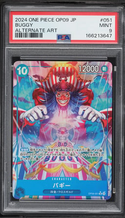2024 One Piece Japanese Emperors In The New World Alt Art Buggy #OP09-051 PSA 9 MINT