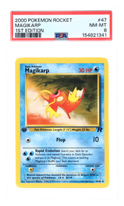 2000 Pokemon Team Rocket 1st Edition Magikarp #47 PSA 8