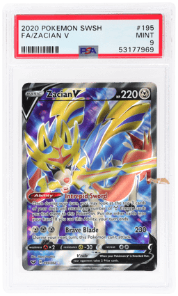 2020 Pokemon Sword and Shield Zacian V #195 PSA 9