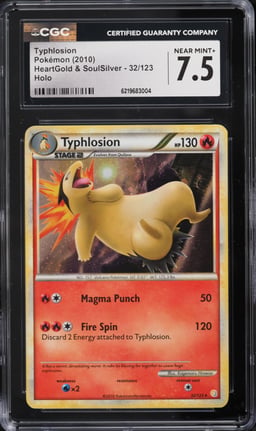 2010 Pokemon HeartGold & SoulSilver Holo Typhlosion #32 CGC 7.5 NRMT+