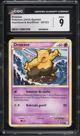 2010 Pokemon Spanish Heartgold & Soulsilver Drowzee #62 CGC 9 MINT