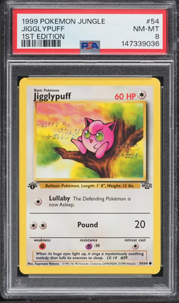 1999 Pokemon Jungle 1st Edition Jigglypuff #54 PSA 8 NM-MT