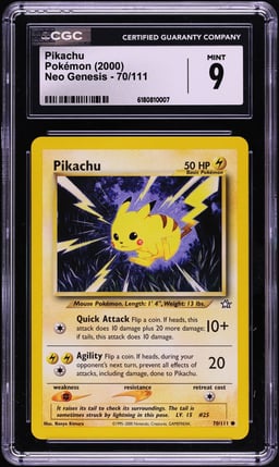 2000 Pokemon Neo Genesis Pikachu #70 CGC 9 MINT