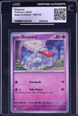 2025 Pokemon Mega Evolution Greavard #065 CGC AUTH