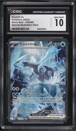 2025 Pokemon Scarlet & Violet Black Bolt SIR Kyurem Ex #165 CGC 10 GEM MINT