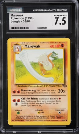1999 Pokemon Jungle Marowak #39 CGC 7.5 NRMT+