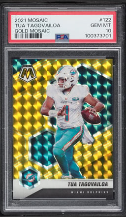 2021 Panini Mosaic Gold Tua Tagovailoa /10 #122 PSA 10 GEM MINT