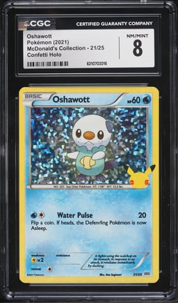 2021 Pokemon Sword & Shield McDonald's Collection Confetti Holo Oshawott #21 CGC 8 NM-MT