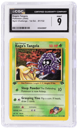 2000 Pokemon Gym Challenge 1st Edition Koga's Tangela #81 CGC 9