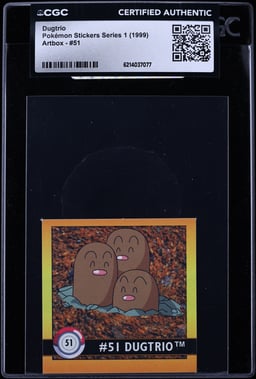 1999 Pokemon Stickers Series 1 Artbox Dugtrio #51 CGC AUTH