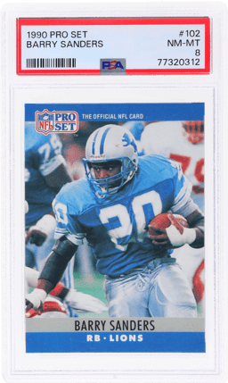 1990 Pro Set Barry Sanders #102 PSA 8