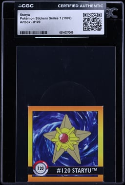 1999 Pokemon Stickers Series 1 Artbox Staryu #120 CGC AUTH