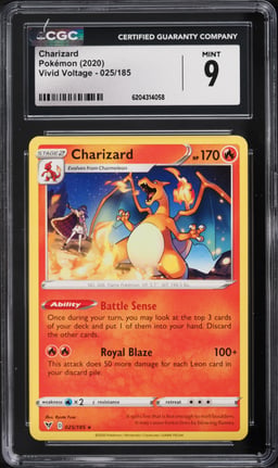 2020 Pokemon Sword & Shield Vivid Voltage Charizard #25 CGC 9 MINT