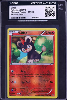 2014 Pokemon XY Phantom Forces Reverse Holo Litleo #11 CGC AUTH