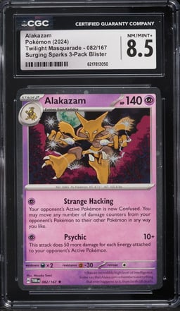 2024 Pokemon Scarlet & Violet Twilight Masquerade Surging Sparks Alakazam #82 CGC 8.5 NM-MT+