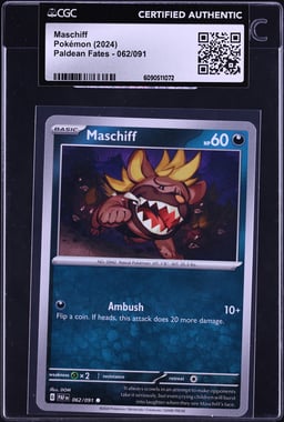 2024 Pokemon Scarlet & Violet Paldean Fates Maschiff #62 CGC AUTH