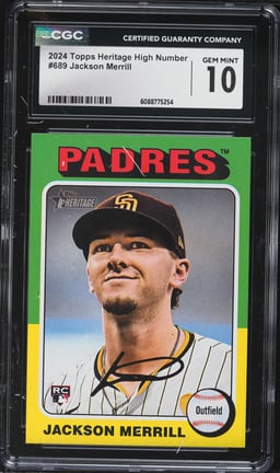 2024 Topps Heritage High Number Jackson Merrill ROOKIE #689 CGC 10 GEM MINT