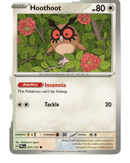 2025 Hoothoot #77 Prismatic Evolutions