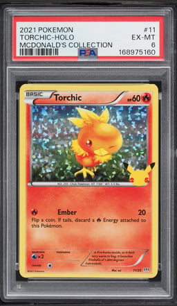 2021 Pokemon Sword & Shield McDonald's Collection Holo Torchic #11 PSA 6 EXMT