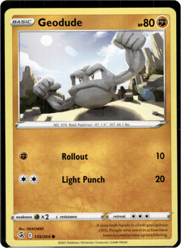 2021 Geodude #135 Fusion Strike