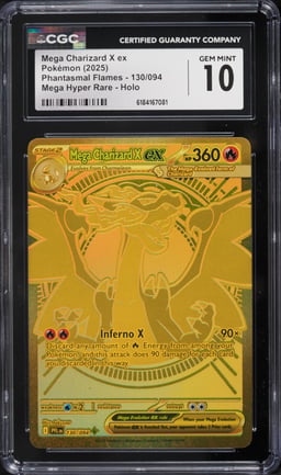 2025 Pokemon Mega Evolution Phantasmal Flames MHR Mega Charizard X EX #130 CGC 10 GEM MINT