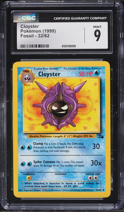 1999 Pokemon Fossil Cloyster #32 CGC 9 MINT
