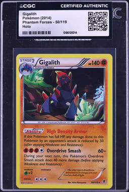 2014 Pokemon Phantom Forces Holo Gigalith #50 CGC AUTH