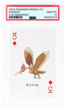 2004 Pokemon Firered Version Playing Cards Japanese 3 of Diamonds Fearow PSA 10