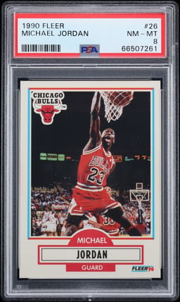 1990 Fleer Basketball Michael Jordan #26 PSA 8 NM-MT
