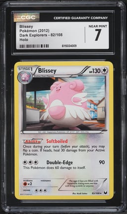 2012 Pokemon Black & White Dark Explorers Holo Blissey #82 CGC 7 NRMT