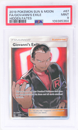 2019 Pokemon Sun and Moon Hidden Fates Giovanni's Exile #67 PSA 9