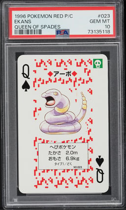 1996 Pokemon Japanese Red Poker Set Nintendo Playing Card Ekans #23 PSA 10 GEM