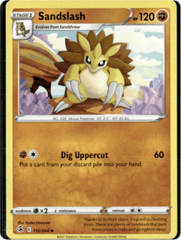 2021 Sandslash #132 Fusion Strike