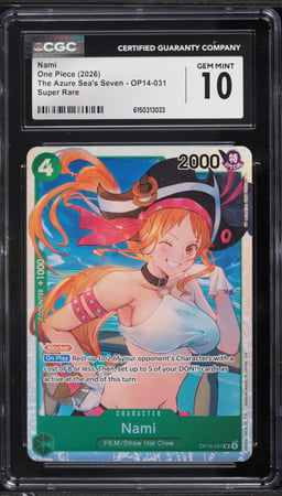 2026 One Piece The Azure Sea's Seven SR Nami #OP14-031 CGC 10 GEM MINT