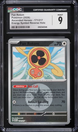 2026 Pokemon Mega Evolution Ascended Heroes Energy Symbol Reverse Holo Fan Rotom #171 CGC 9