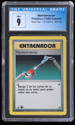 1999 Pokemon Base Set Spanish 1st Edition Holo Maintenance #83 CGC 9