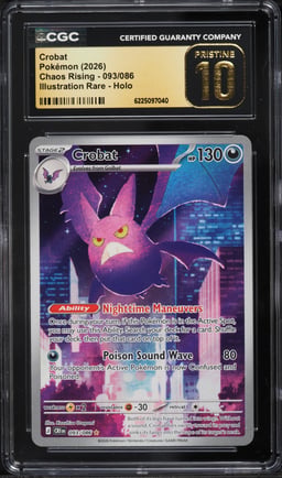 2026 Pokemon Mega Evolution Chaos Rising IR Crobat #93 CGC 10 PRISTINE