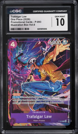 2026 One Piece Promo Illustration Box Volume 6 Alt Art Trafalgar Law #P-093 CGC 10 GEM MINT