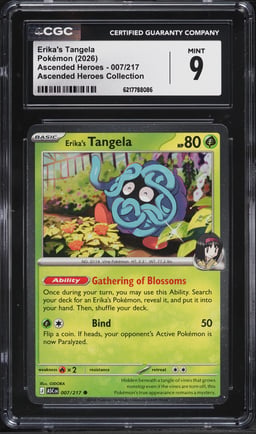 2026 Pokemon Mega Evolution Ascended Heroes Collection Erika's Tangela #7 CGC 9 MINT