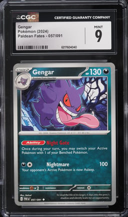 2024 Pokemon Scarlet & Violet Paldean Fates Gengar #57 CGC 9 MINT