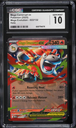 2025 Pokemon Mega Evolution Holo Mega Camerupt ex #22 CGC 10 GEM MINT