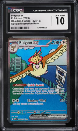 2023 Pokemon Scarlet & Violet Obsidian Flames SIR Pidgeot Ex #225 CGC 10 GEM MINT