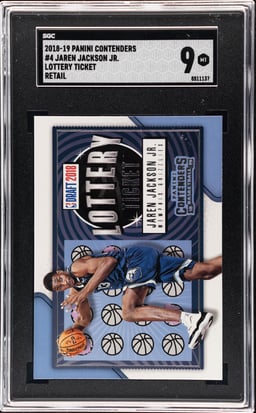 2018 Panini Contenders Lottery Ticket Retail Jaren Jackson Jr. #4 SGC 9