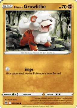 2022 Hisuian Growlithe #83 Lost Origin