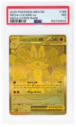 2025 Pokemon Mega Evolution Mega Hyper Rare Mega Lucario Ex #188 PSA 7