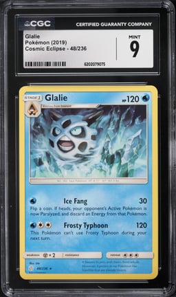2019 Pokemon Cosmic Eclipse Glalie #48 CGC 9 MINT